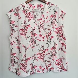 Cleo Floral Cap Sleeve Blouse - Size US XL Petite